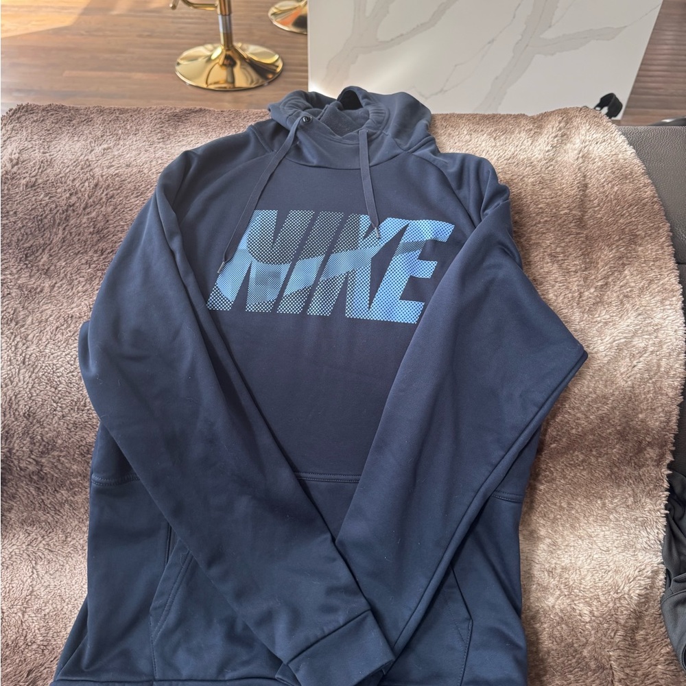 Nike Navy Hoodie with Light Blue Graphic